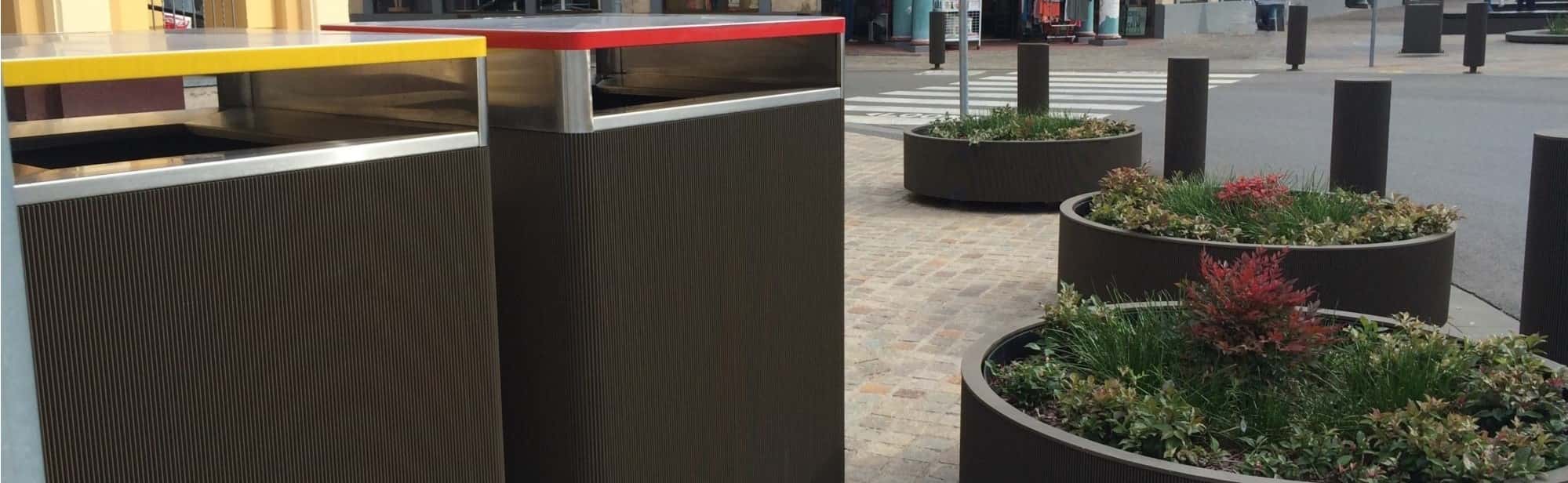 Custom Emerdyn Wheeled bin Enclosures, Planters, Bollards